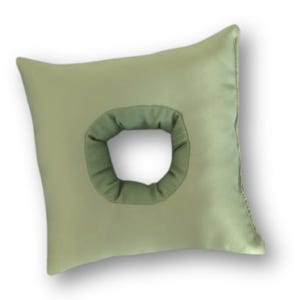 SPLIT SHIPPING Square Satin Ear Pillow -- CNH/Piercing Pillow Heather Green Square -- Square Pillow, Cartilage Piercing Pillow