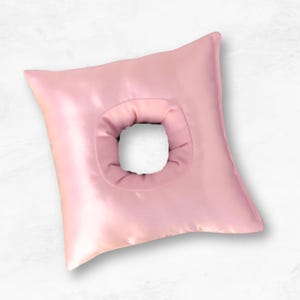SPLIT SHIPPING Square Satin Ear Pillow -- CNH/Piercing Pillow Light Pink Square -- Square Pillow, Cartilage Piercing Pillow