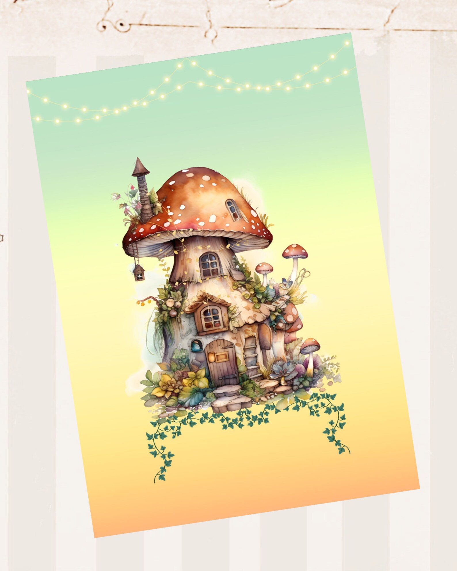 3 Greeting Cards Set -- Mushroom Fairy Houses, Cottage Core, Blank ...