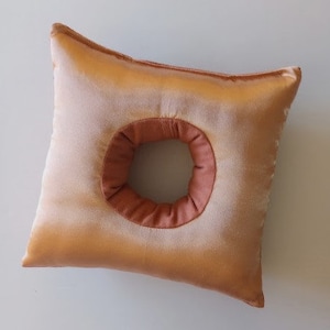 SPLIT SHIPPING Square Satin Ear Pillow -- CNH/Piercing Pillow Copper -- Square Pillow, Cartilage Piercing Pillow, Ponytail Pillow