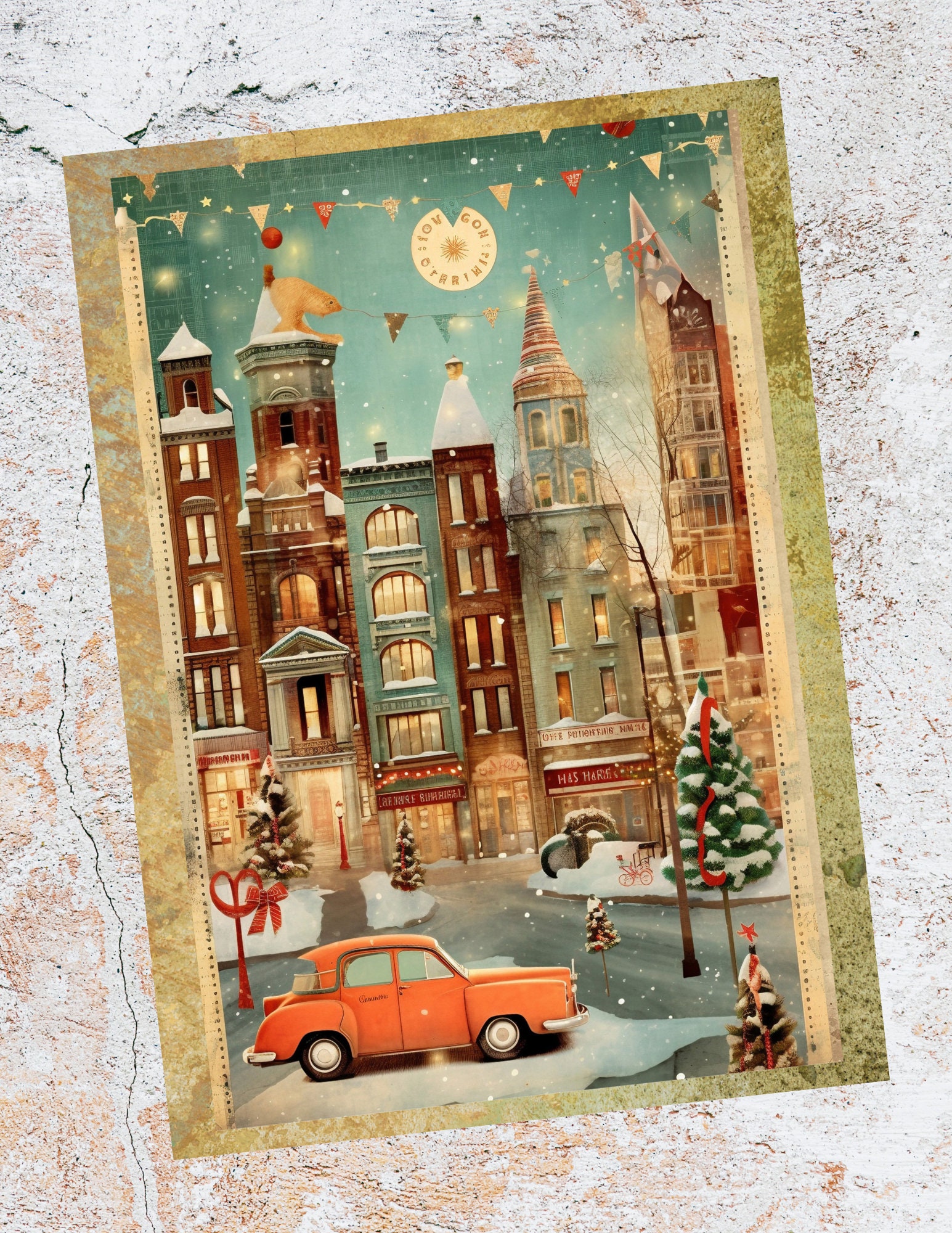 AnyDesign 40-Pack Vintage Christmas Cards - Blank Note Cards With Envelopes & Stickers, 4x6 Inch, Santa, Snowman Designs
