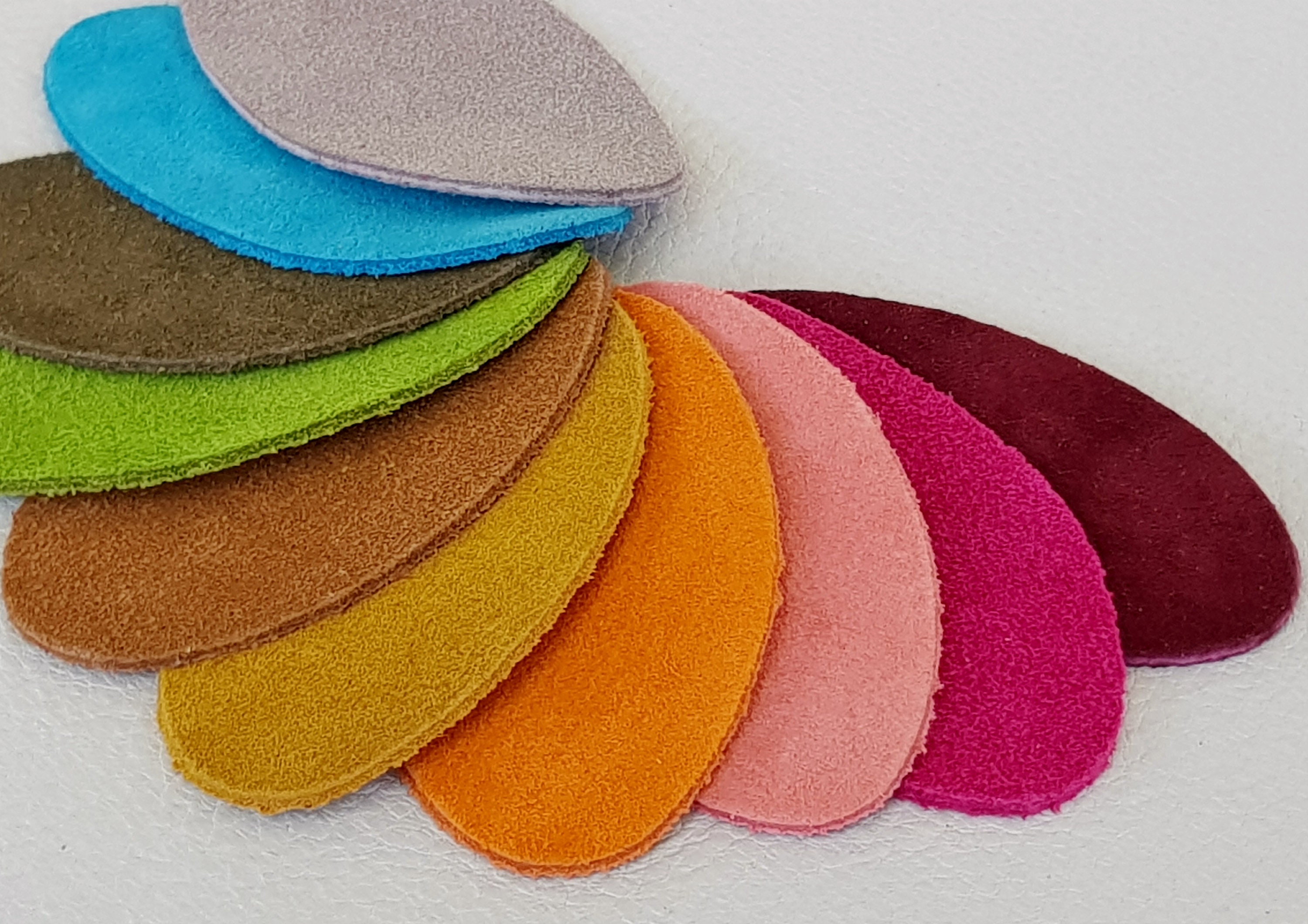Mixed Colors Suede Leather Die Cut Oval Shapes Genuine Etsy