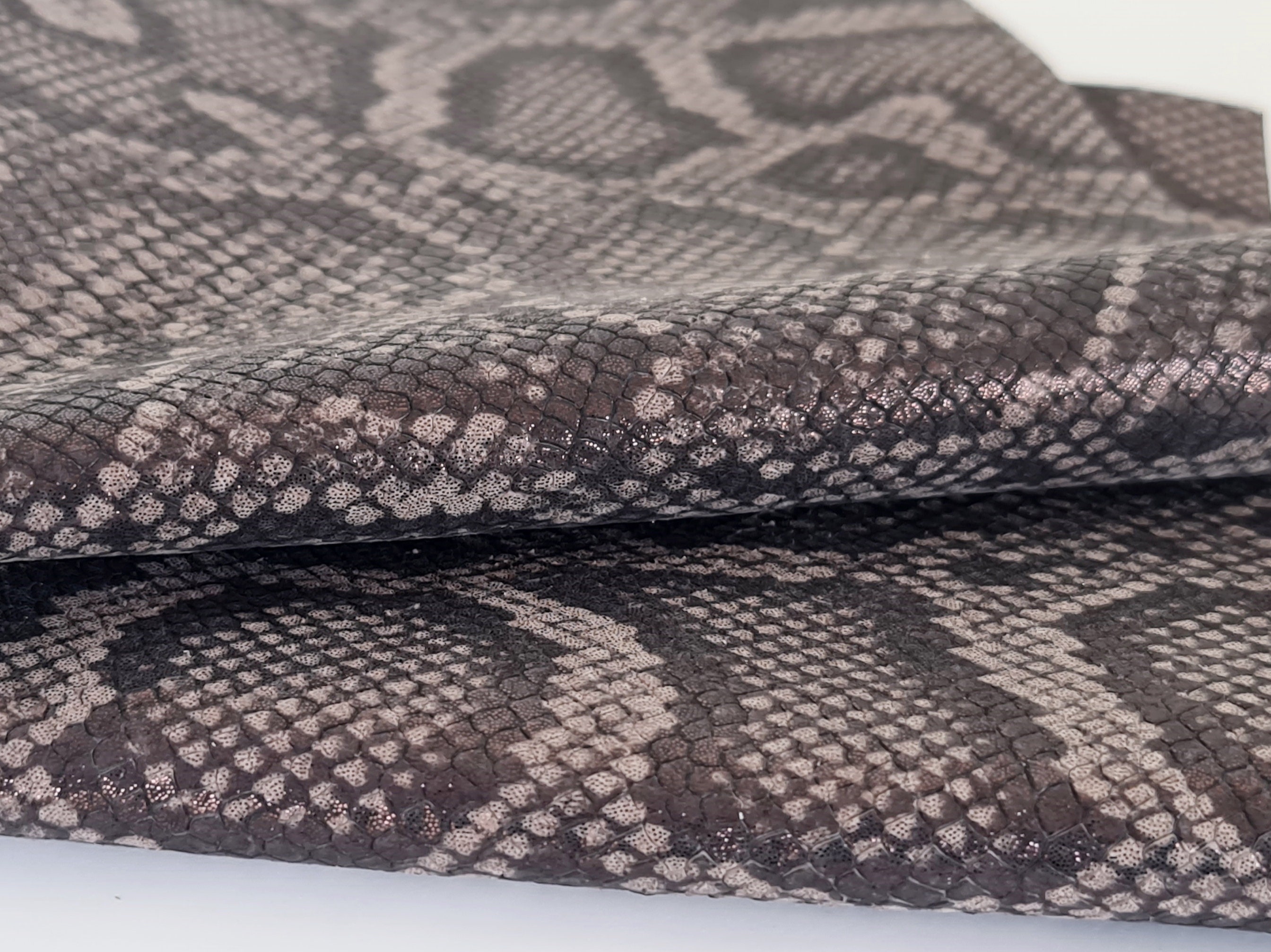 New Metallic Snakeskin Texture Genuine Leather Snaleskin | Etsy