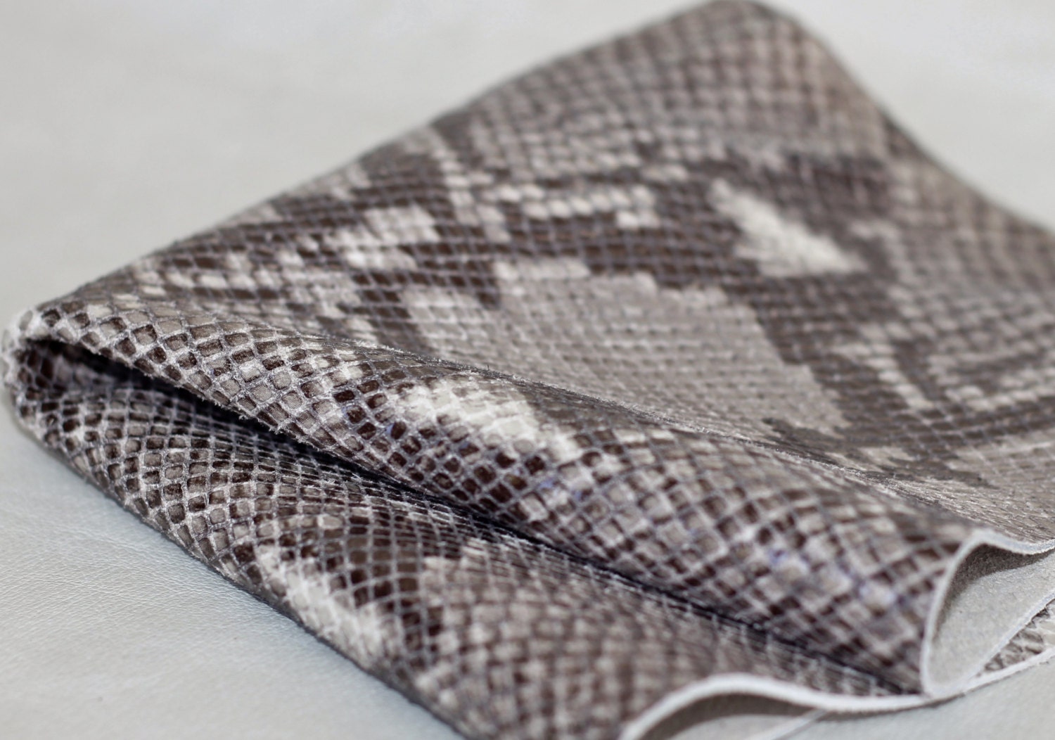 Python Print Genuine Leather Snakeskin Print Leather Reptile | Etsy