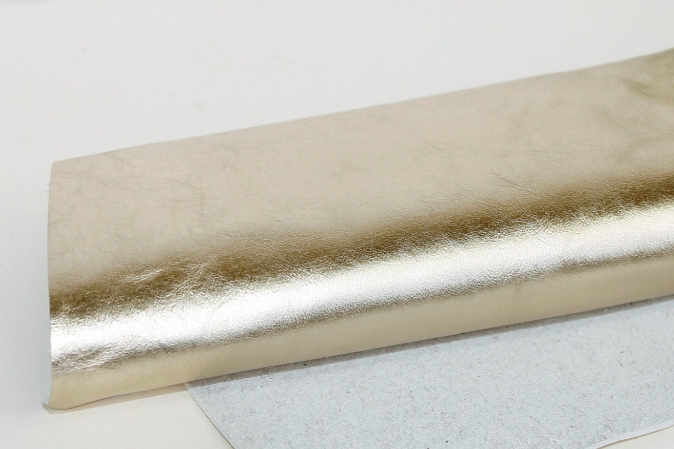 Metallic Pale Gold Genuine Leather