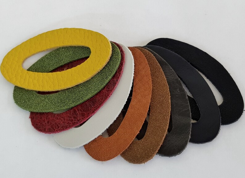 Leather Oval Cutout Leather Die Cut Oval Shapes Genuine Etsy