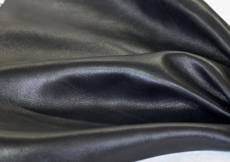 Black Genuine Leather Soft Leather Cowhide Etsy