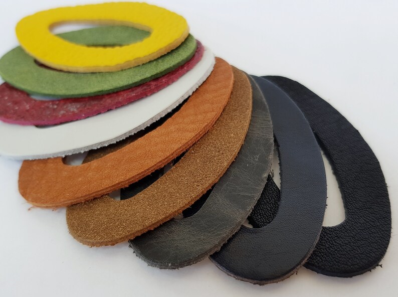 Leather Oval Cutout Leather Die Cut Oval Shapes Genuine Etsy