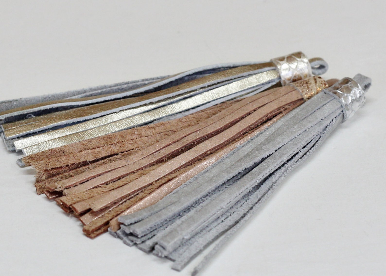 Leather Tassel Metallic Genuine Leather Gold Fringe Etsy