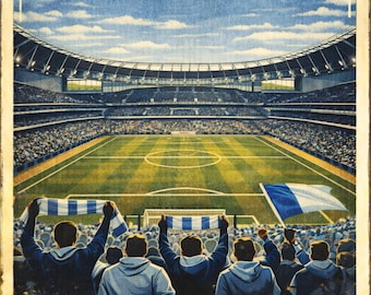 Tottenham Hotspur Stadium-print | Vintage voetbalkunst (digitale download)
