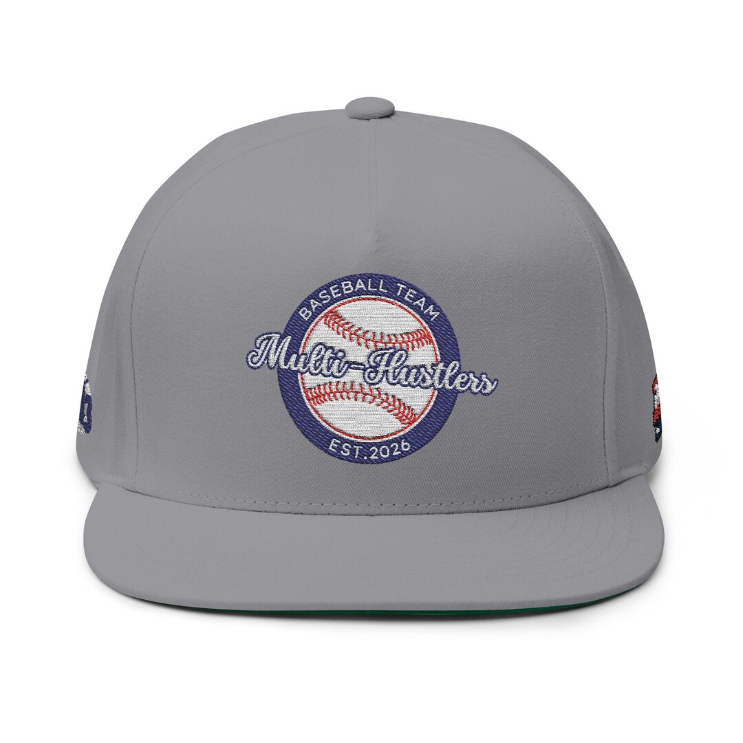 Baseball Cap Emblems Baseball Team Logo Flat Bill Cap | Embroidered Patch Emblems - Etsy