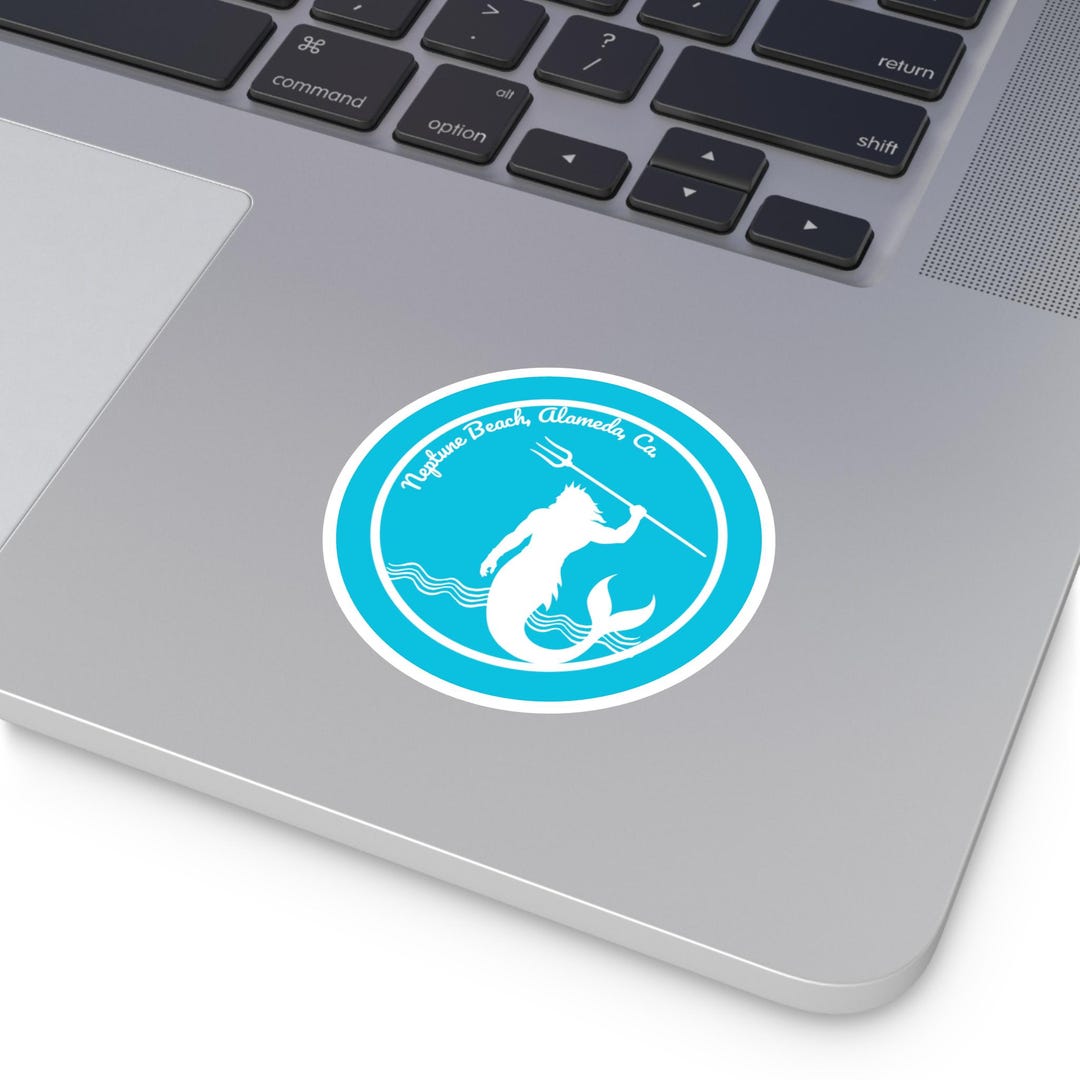 Round Trident Sticker Neptune Beach Alameda CA Trident Sticker | Round Vinyl Sticker, Indoor ...