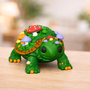 Mushroom Turtle STL and 3MF | Cute Fantasy Tortoise 3mf Toy | Print in Place Articulated Turtle | Flexi Garden Desk Fidget