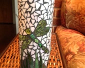 Dragonfly mosaic vase