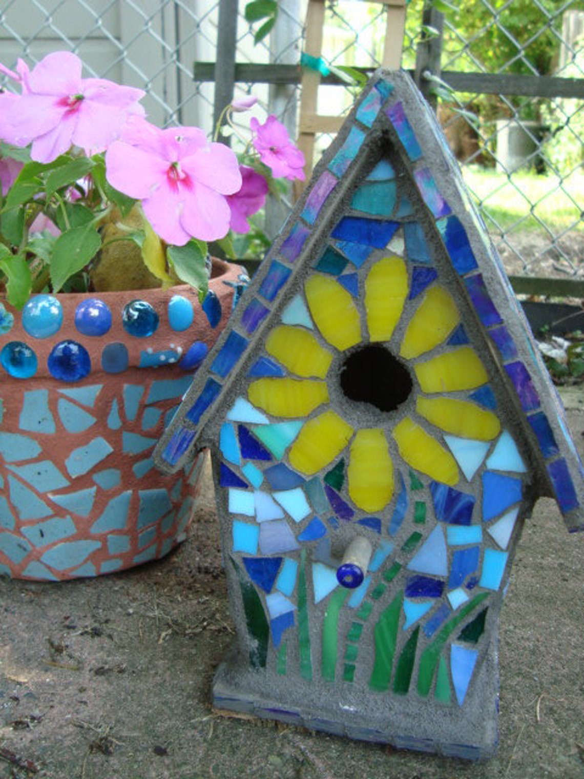 Mosaic Birdhouse Etsy