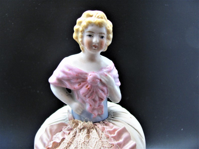 Vintage Pin Cushion Doll Porcelain Victorian - Etsy