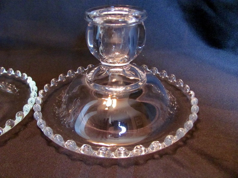 Pair of Candlewick Candle Holders by Imperial Glass Co / Etsy