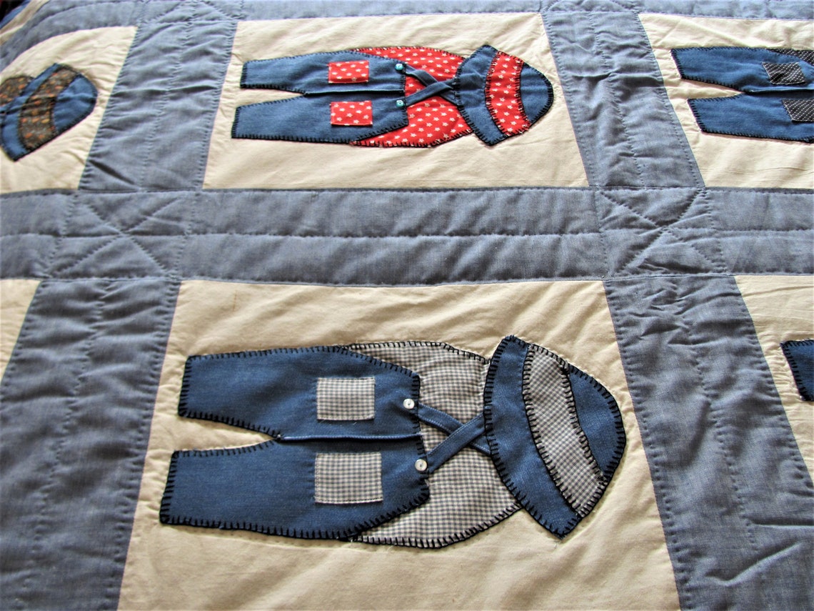 Hand Appliqued Dutch Boy Quilt Hand Quilted Sun Dutch Etsy