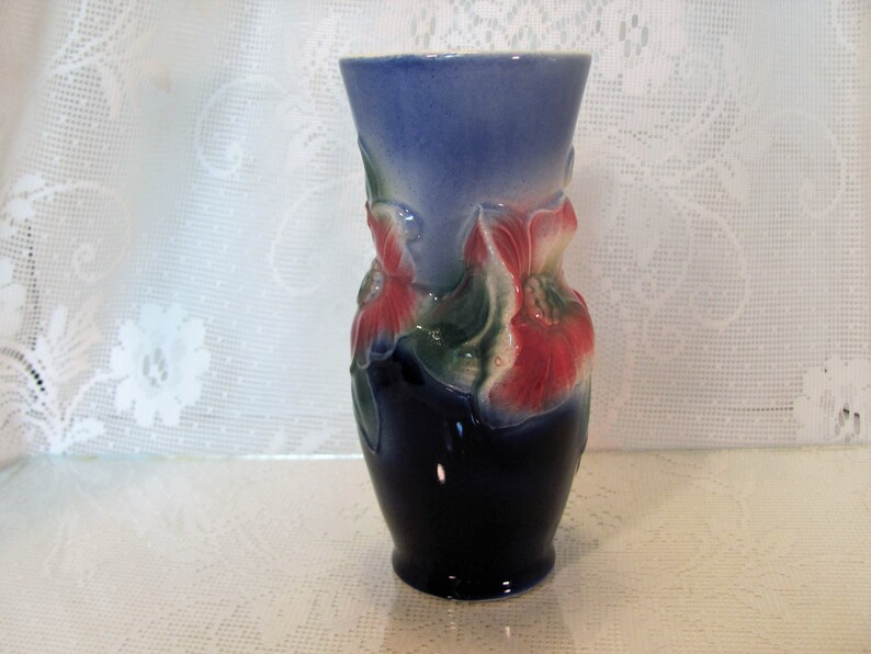Royal Copley Vase Blue with Raised Dogwood Flowers Etsy