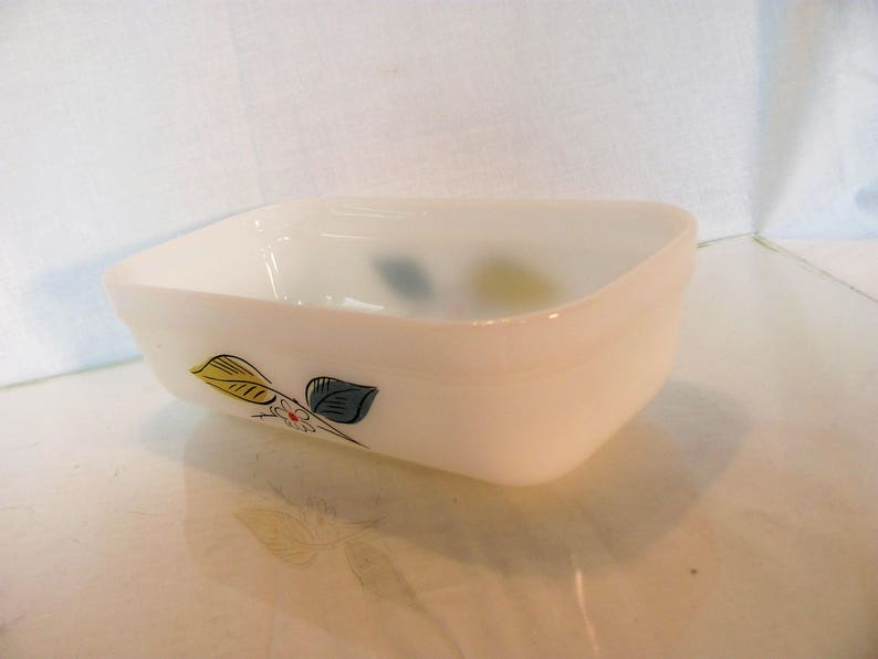 Fire King Loaf Pan Fire King Salem China Biscayne Fire King Blue and Gold Leaf Pattern