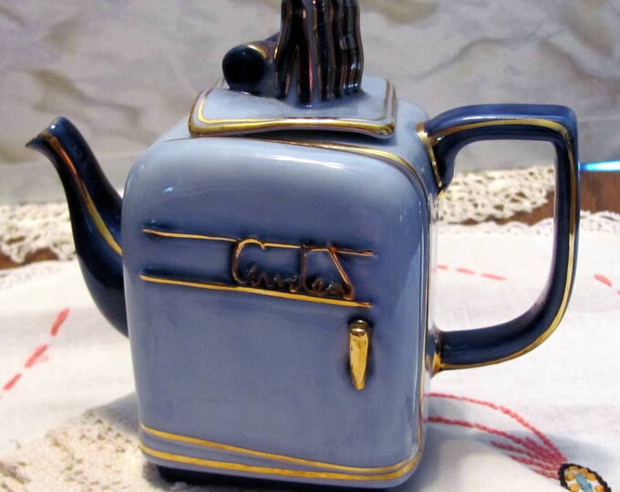 Reserved for Mtea Cardew Blue Teapot by Limoges China Very Etsy