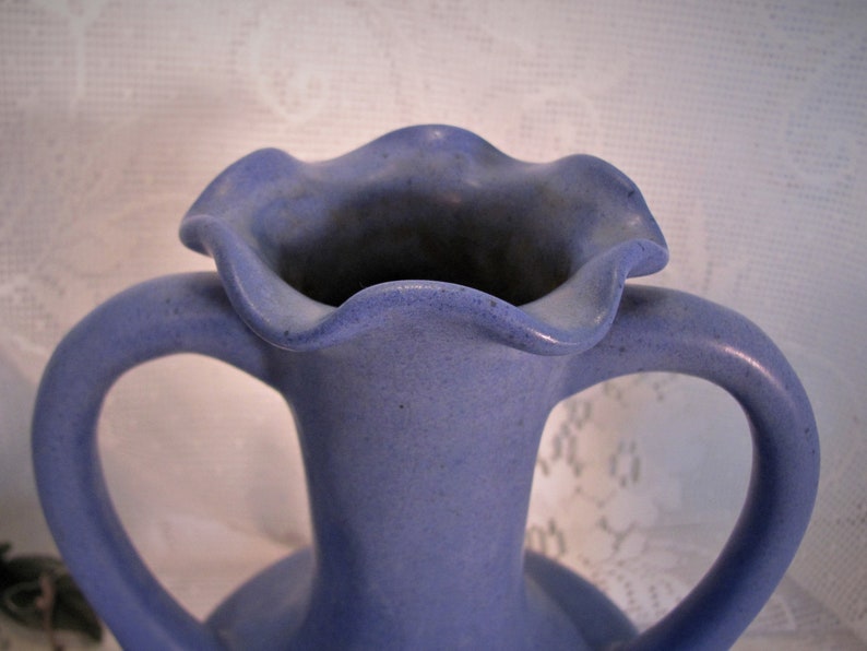 Niloak Pottery Vase Double Handled Blue Matte Glaze Mission Etsy