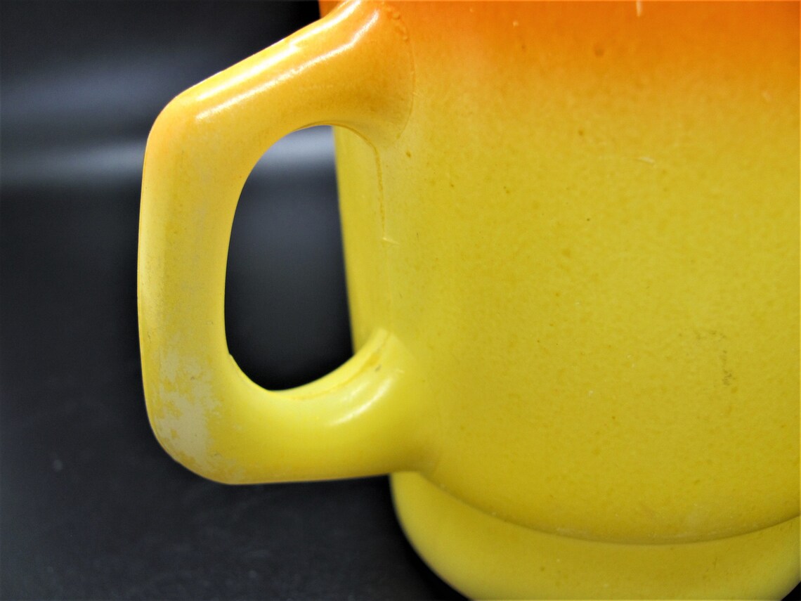 Fire King Milk Glass Stackable Mug Yellow and Orange Etsy