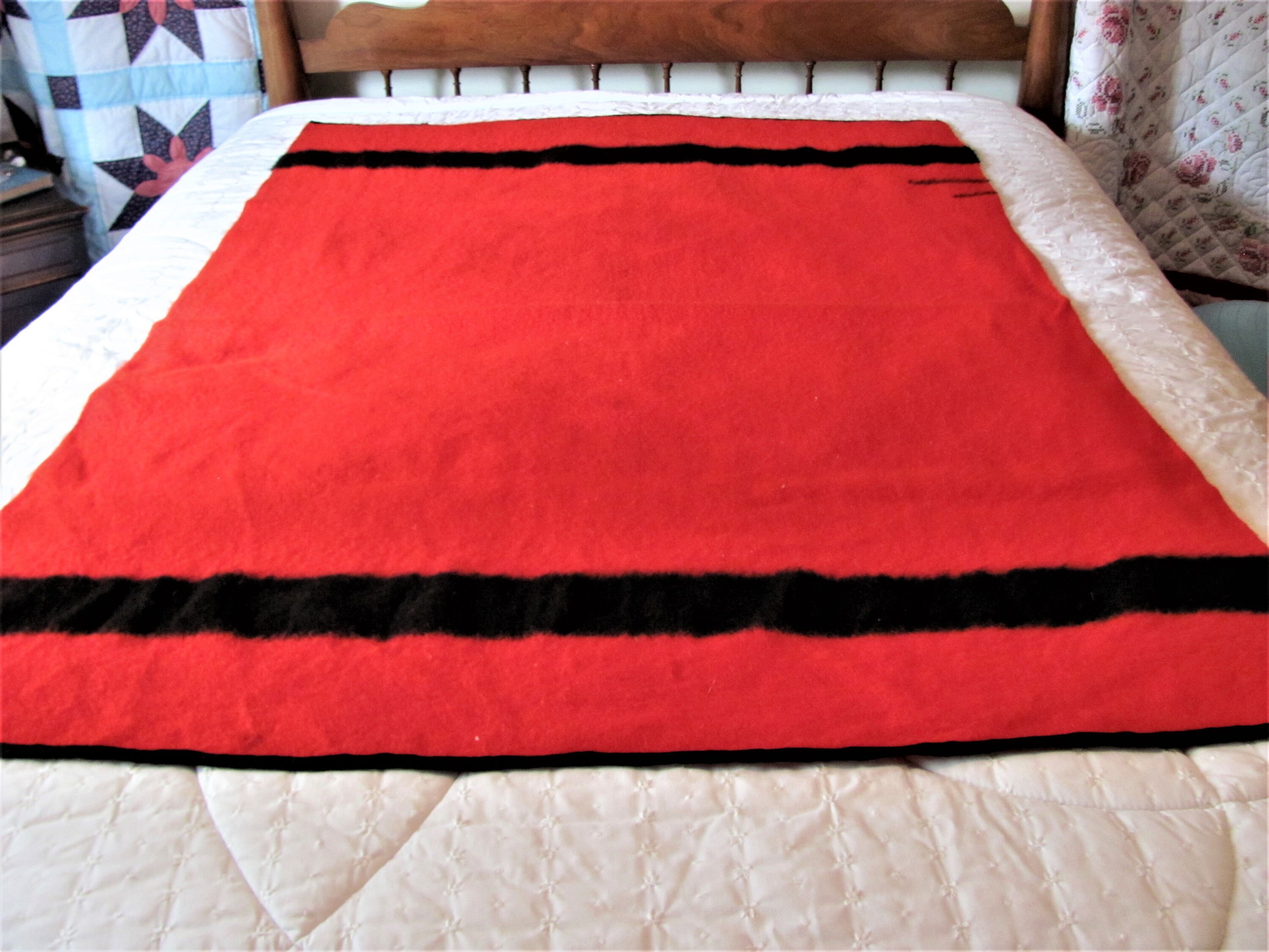 Red Hudson Bay Blanket Throw / Wool 2 Point Blanket 58 x Etsy