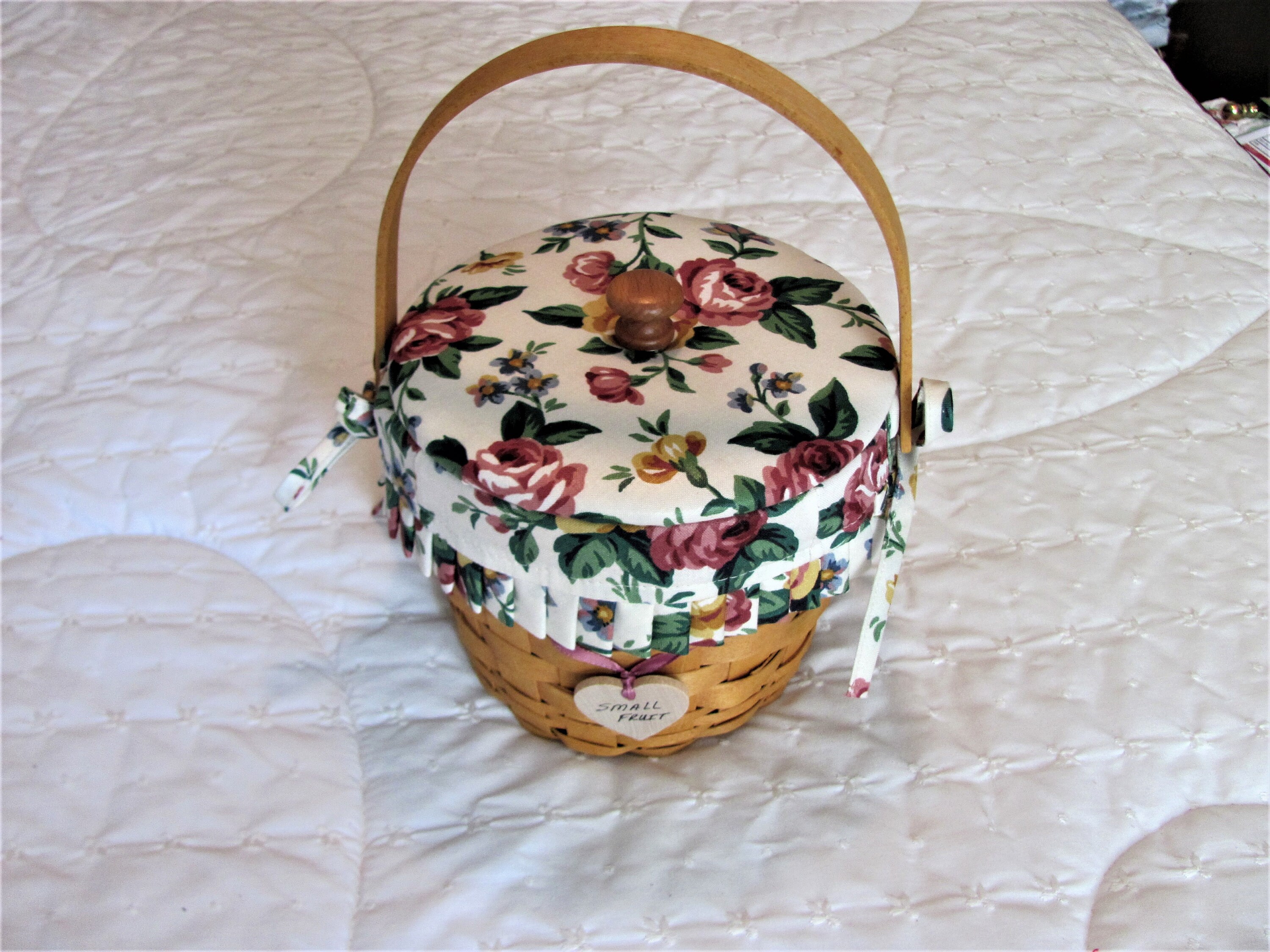 Longaberger Small Fruit Basket with Lid 1 Handle 1996 With Etsy