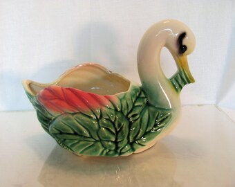 Swan Pottery Planter by American Bisque Marked USA