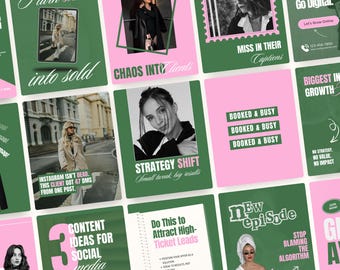 Modern Aesthetic Instagram Templates, Social Media Agency Kit, IG Carousel Posts, Coaching Instagram Templates, SMM Viral