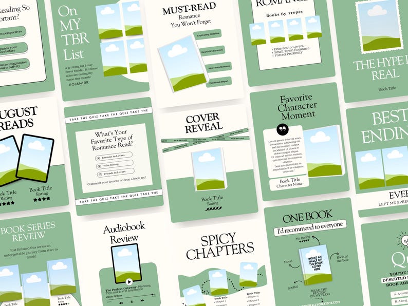 Bookstagram Canva Templates, Booktok Instagram Post, Trendy IOS Cozy ...