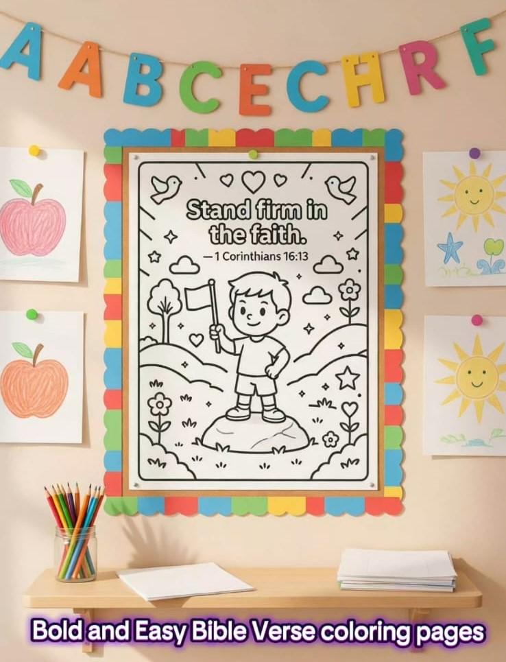 50 Kids Bible Verses Coloring Pages | Christian Scripture Printable for ...