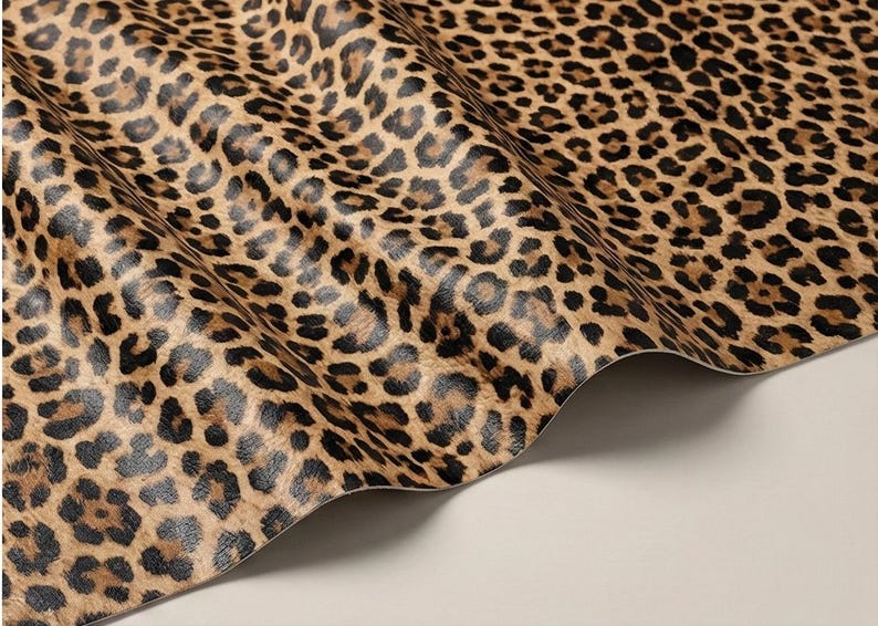 Leopard Backing Leopard Print Faux Leather Fabric, Craft Vinyl, Felt Backing - Etsy
