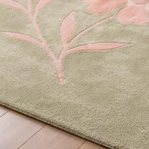 Hand finished sage green rug with embossed pink floral vine design, elegant botanical area rug for living room decor
Sage green area rug with raised pink floral vines, hand finished decorative rug for bedroom or living room
Elegant sage green rug with embossed pink floral pattern, botanical carpet for modern home decor
Textured sage green area rug with pink floral vines, hand finished decorative rug for cozy interiors
Botanical sage green rug with raised pink floral vine detailing, stylish area