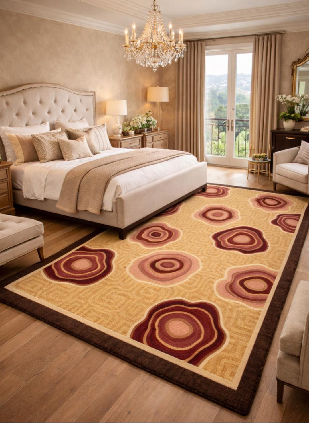 Geode Rug Design Abstract Geode Area Rug - Terracotta Concentric Circle Design - Etsy