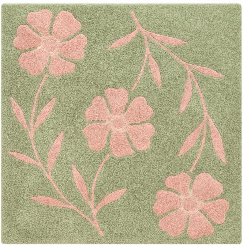 Hand finished sage green rug with embossed pink floral vine design, elegant botanical area rug for living room decor
Sage green area rug with raised pink floral vines, hand finished decorative rug for bedroom or living room
Elegant sage green rug with embossed pink floral pattern, botanical carpet for modern home decor
Textured sage green area rug with pink floral vines, hand finished decorative rug for cozy interiors
Botanical sage green rug with raised pink floral vine detailing, stylish area