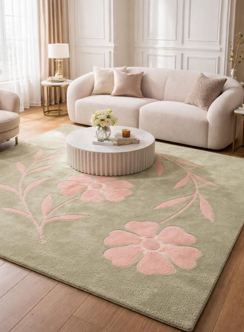 Hand finished sage green rug with embossed pink floral vine design, elegant botanical area rug for living room decor
Sage green area rug with raised pink floral vines, hand finished decorative rug for bedroom or living room
Elegant sage green rug with embossed pink floral pattern, botanical carpet for modern home decor
Textured sage green area rug with pink floral vines, hand finished decorative rug for cozy interiors
Botanical sage green rug with raised pink floral vine detailing, stylish area