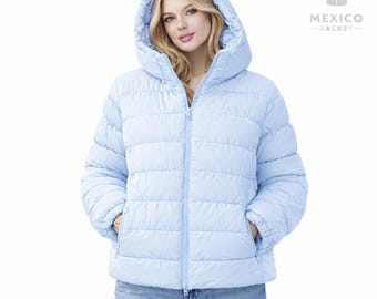 Giacca imbottita blu ispirata a Pamela Anderson – Capispalla streetwear leggeri e corti