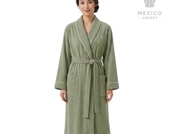 Kimono accappatoio in spugna, abbigliamento da relax per donna, accappatoio assorbente stile hotel