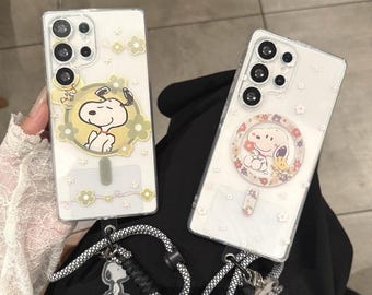 Snoopy Magnetische Handyhülle mit Lanyard (Samsung S23-S26 Serie)