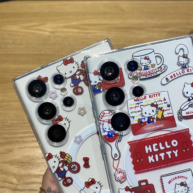 Cute Hello Kitty Magnetic Phone Case with Lanyard, Compatible with Holder for S26 S25 S24 S23 S22 Ultra Plus image 8