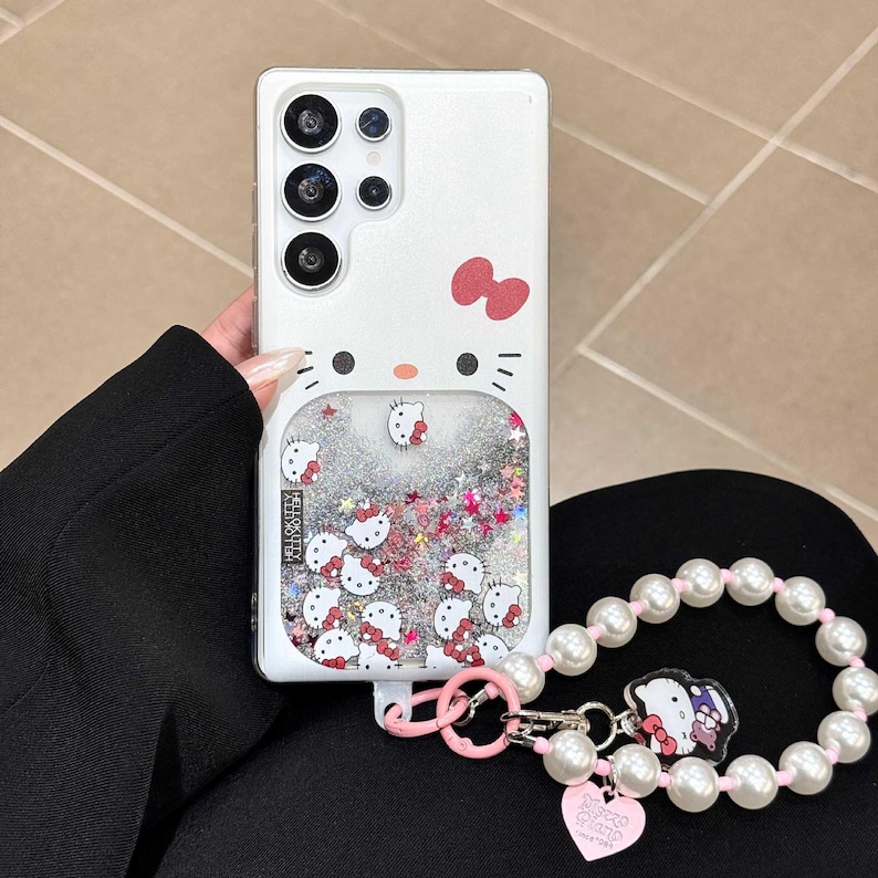 Cute Hello Kitty & Stitch Phone Case with Strap, Compatible with S26, S25, S24, S23, S22, and Ultra Plus image 4
