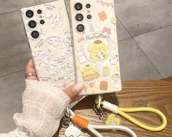Funda para teléfono con diseño de perro de dibujos animados, funda protectora de TPU/PC, para Samsung S24, S25 y S26.
