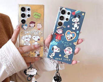 Snoopy Handyhülle mit Lanyard, Samsung Galaxy S23-S26 Ultra Plus
