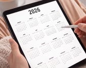 2026 Digital Calendar Printable | Minimal Calendar PDF | Instant Download | Modern Yearly Planner