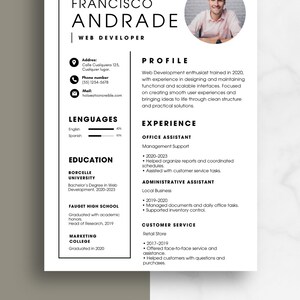 Minimalist Resume Template for Canva Professional CV Modern ATS ...