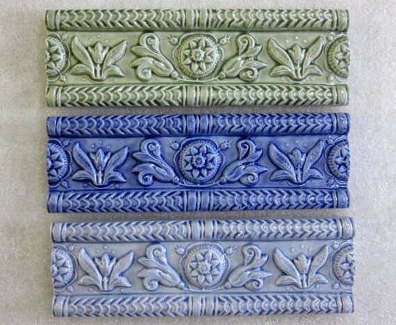 Ceramic Buttermold Border Tile 2x6 Relief Border Tile Etsy