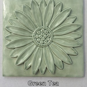 IN STOCK in 7 Glaze Colors -- 6x6 Daisy Accent Tile -- Kitchen Accent, Bathroom Tile,