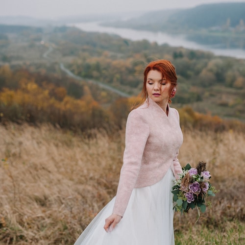 Short pink jacket for wedding discount